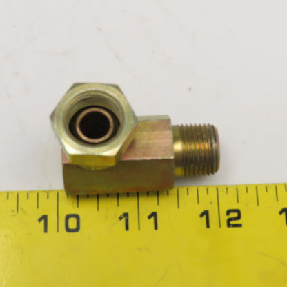 3/8" (-6) NPSM Female Swivel x 3/8-18 NPSM Male Elbow Adaptor