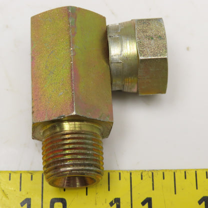 3/8" (-6) NPSM Female Swivel x 3/8-18 NPSM Male Elbow Adaptor