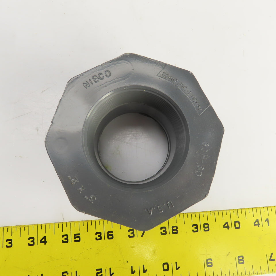 Nibco 4518-3 Chemtrol 3" x 2" Sch-80 PVC Flush Spigot x FPT THD Bushing