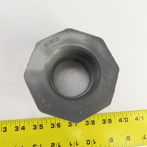 Nibco 4518-3 Chemtrol 3" x 2" Sch-80 PVC Flush Spigot x FPT THD Bushing