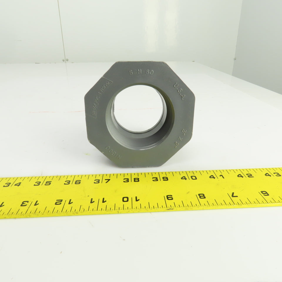 Nibco 4518-3 Chemtrol 3" x 2" Sch-80 PVC Flush Spigot x FPT THD Bushing