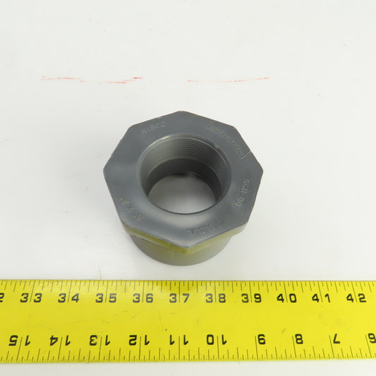Nibco 4518-3 Chemtrol 3" x 2" Sch-80 PVC Flush Spigot x FPT THD Bushing