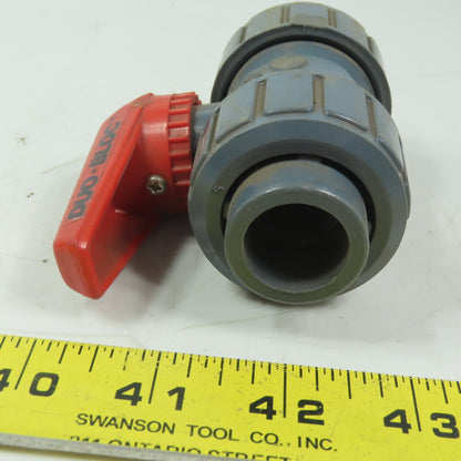 ASAHI Valve Duo-Bloc 1/2" Slip Gray PVC Ball Valve Lot of 2