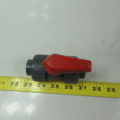 ASAHI Valve Duo-Bloc 1/2" Slip Gray PVC Ball Valve Lot of 2