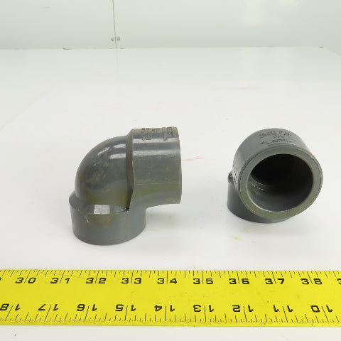 Spears SCH-80 PVC 1-1/2" Slip x 1-1/2" FNPT 90° Degree Elbow Lot Of 2