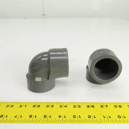 Spears SCH-80 PVC 1-1/2" Slip x 1-1/2" FNPT 90° Degree Elbow Lot Of 2
