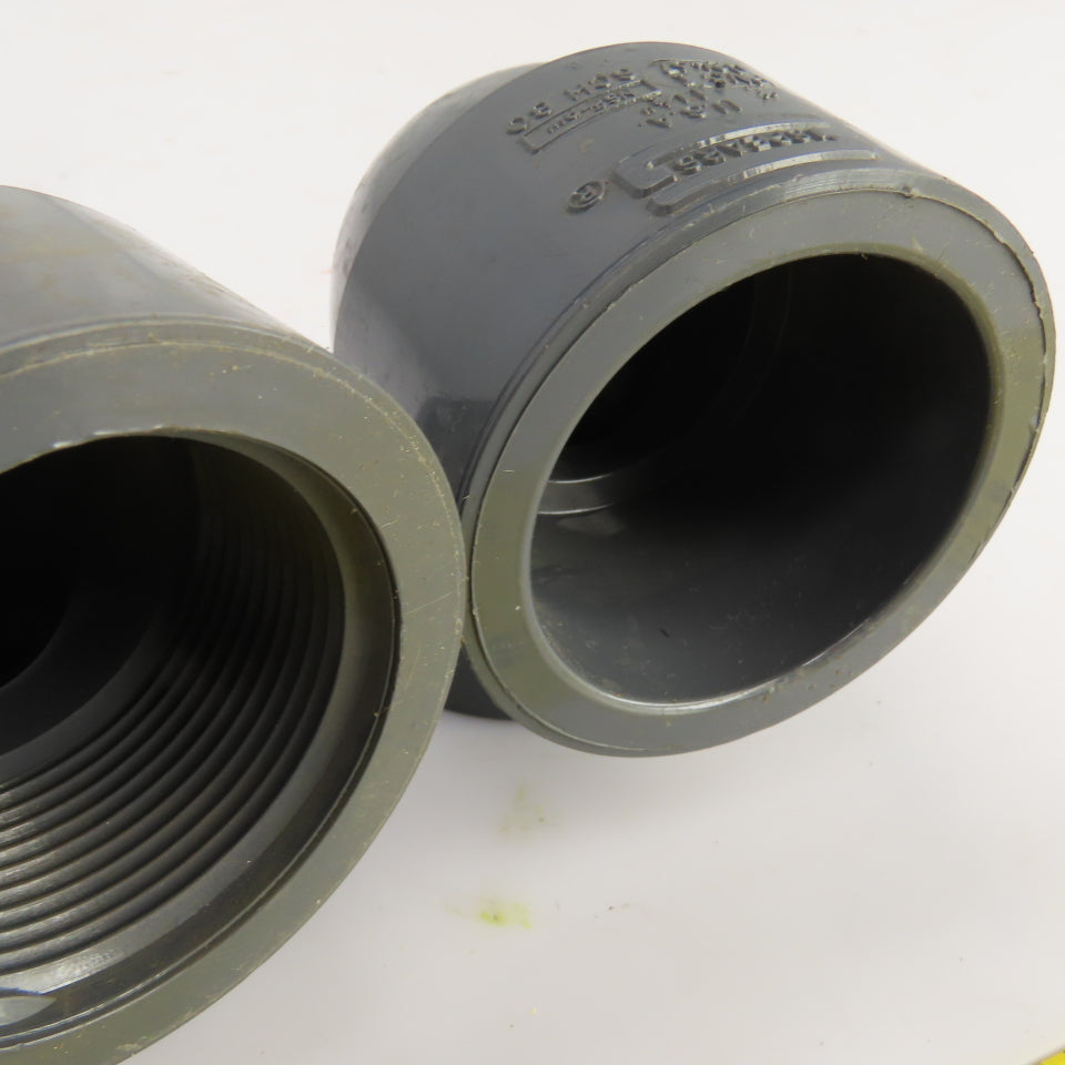 Spears SCH-80 PVC 1-1/2" Slip x 1-1/2" FNPT 90° Degree Elbow Lot Of 2