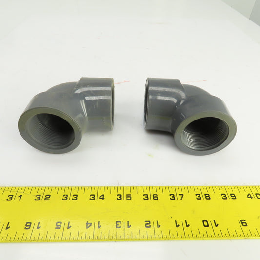 Spears SCH-80 PVC 1-1/2" Slip x 1-1/2" FNPT 90° Degree Elbow Lot Of 2
