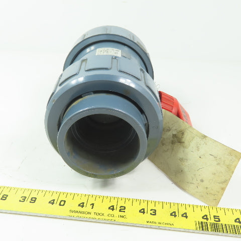 ASAHI Valve Duo-Bloc 2" Slip Gray PVC Ball Valve  Full Flow 150 PSI