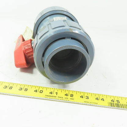 ASAHI Valve Duo-Bloc 2" Slip Gray PVC Ball Valve  Full Flow 150 PSI