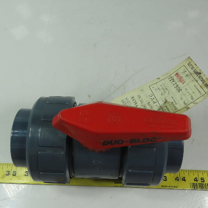 ASAHI Valve Duo-Bloc 2" Slip Gray PVC Ball Valve  Full Flow 150 PSI