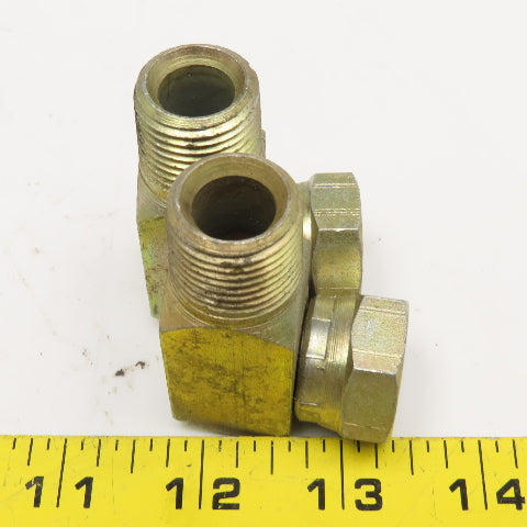 1/2" (-8) NPSM Female Swivel x 1/2"-14 Male Straight Elbow Adaptor Lot Of 2