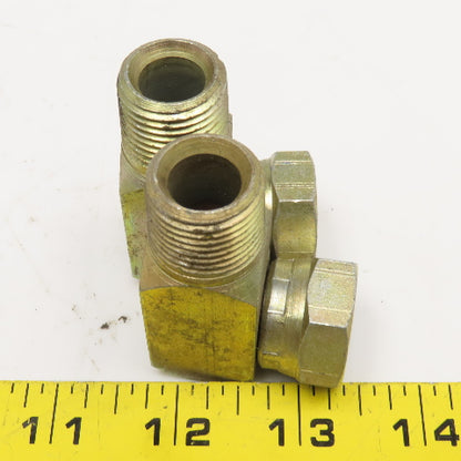 1/2" (-8) NPSM Female Swivel x 1/2"-14 Male Straight Elbow Adaptor Lot Of 2