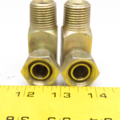 1/2" (-8) NPSM Female Swivel x 1/2"-14 Male Straight Elbow Adaptor Lot Of 2