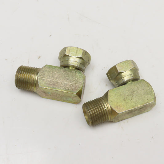 1/2" (-8) NPSM Female Swivel x 1/2"-14 Male Straight Elbow Adaptor Lot Of 2
