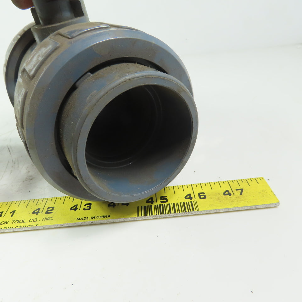 ASAHI Valve  Ball Valve 2" Slip Gray PVC  Full Flow 150 PSI No Handle Lot of 2