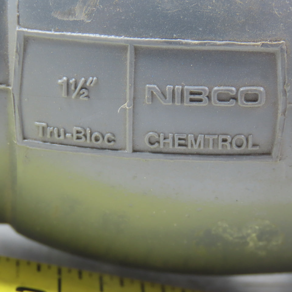 NIPCO Chemtrol True Bloc Ball Valve 1-1/2" FPT x Slip Gray PVC Full Flow