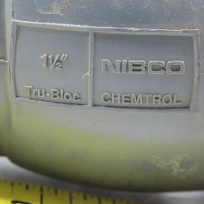 NIPCO Chemtrol True Bloc Ball Valve 1-1/2" FPT x Slip Gray PVC Full Flow