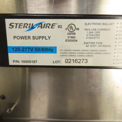 Steril-Aire 21000710 Emitter Bulb W/Stainless Enclosure & Power Supply 	120-277V