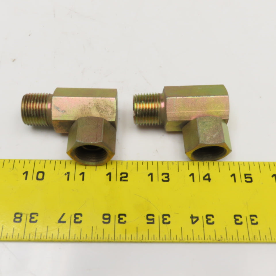 1/2" (-8) NPSM Female Swivel x 1/2"-14 Male Straight Elbow Adaptor Lot Of 2