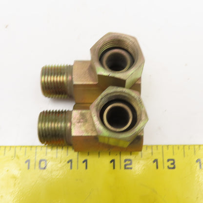 1/2" (-8) NPSM Female Swivel x 1/2"-14 Male Straight Elbow Adaptor Lot Of 2