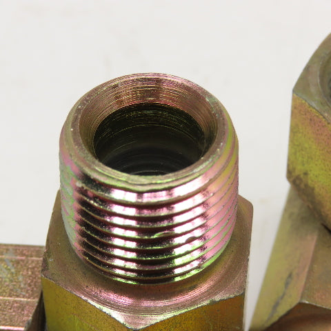 1/2" (-8) NPSM Female Swivel x 1/2"-14 Male Straight Elbow Adaptor Lot Of 2