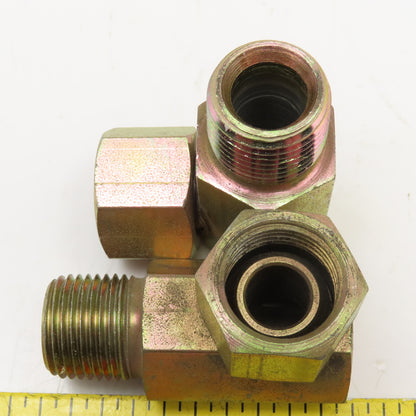 1/2" (-8) NPSM Female Swivel x 1/2"-14 Male Straight Elbow Adaptor Lot Of 2