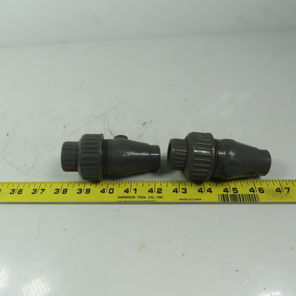 Colonial V072232 Ball Check Valve 1/2" Slip x FPT PVC  Lot of 2