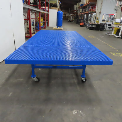 6' x 13' Perforated Steel Top Air Drying Work Bench Table On Casters 32" Tall