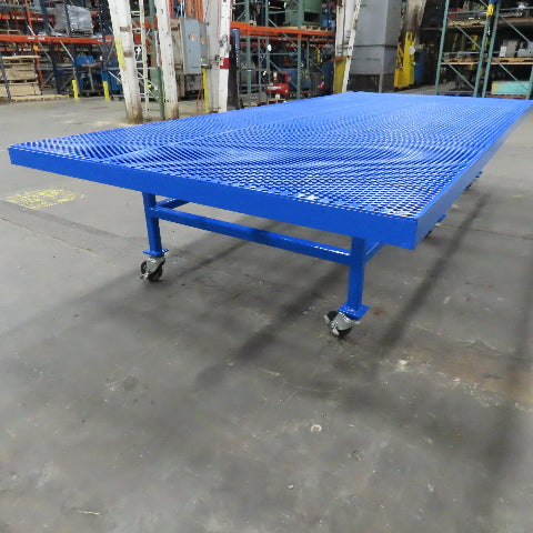 6' x 13' Perforated Steel Top Air Drying Work Bench Table On Casters 32" Tall