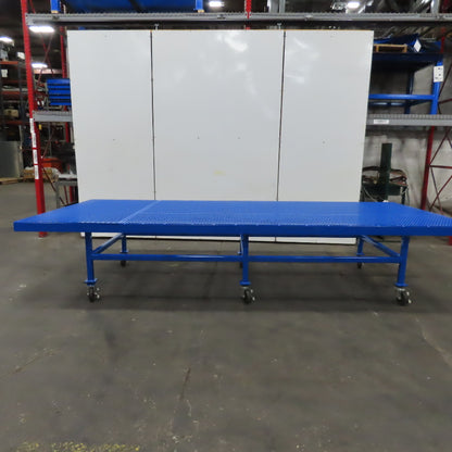 6' x 13' Perforated Steel Top Air Drying Work Bench Table On Casters 32" Tall