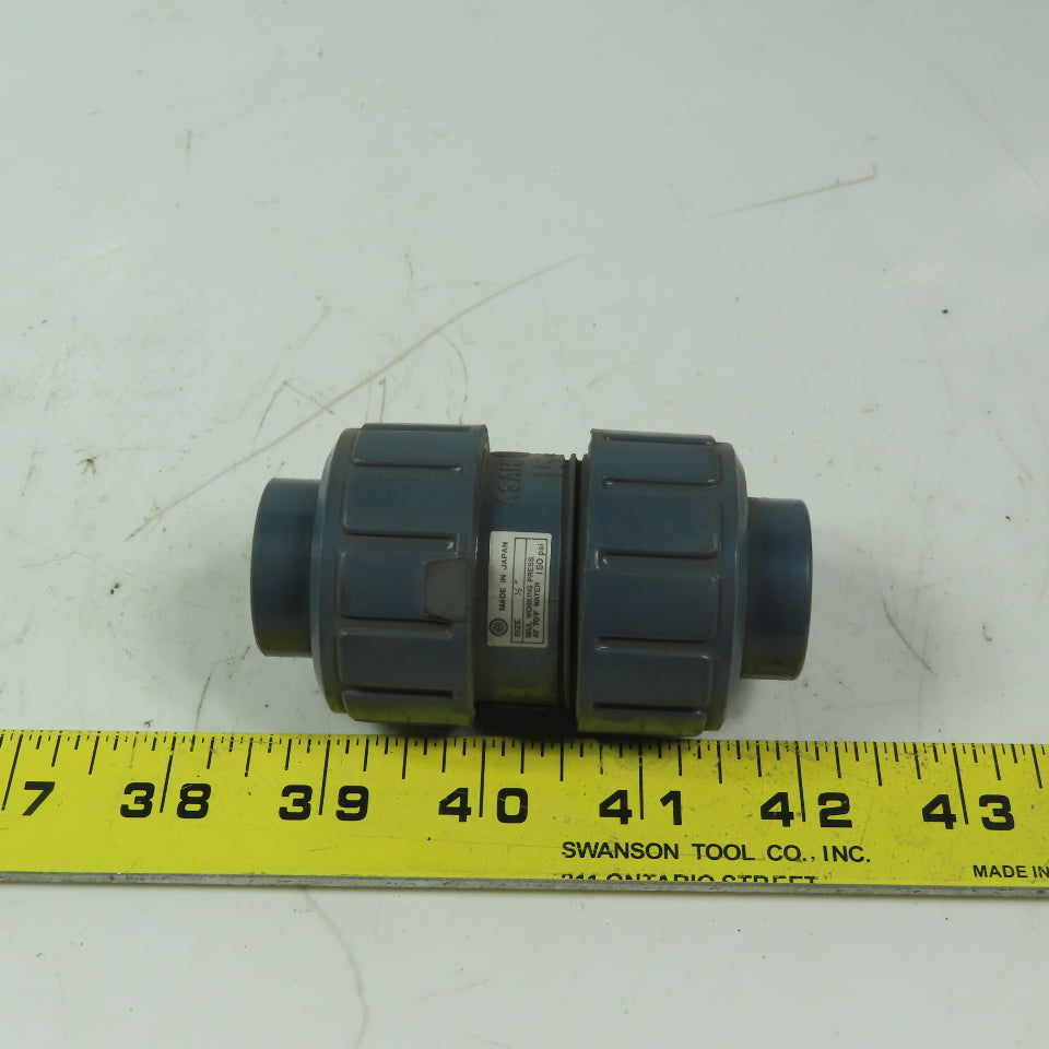 ASAHI Spring Loaded 15 Ball Check Valve 1/2" Slip PVC