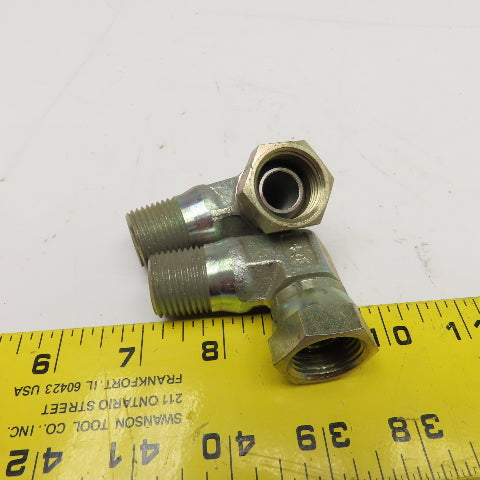 1/2"-14 (-8) NPSM Female Swivel x 1/2-14 Male Elbow Adaptor Lot Of 2