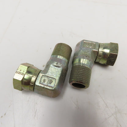 1/2"-14 (-8) NPSM Female Swivel x 1/2-14 Male Elbow Adaptor Lot Of 2