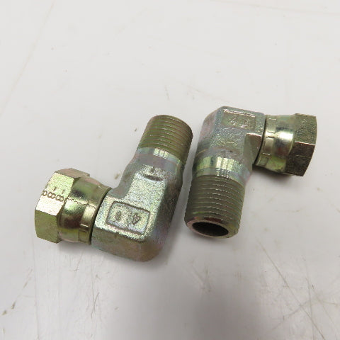1/2"-14 (-8) NPSM Female Swivel x 1/2-14 Male Elbow Adaptor Lot Of 2