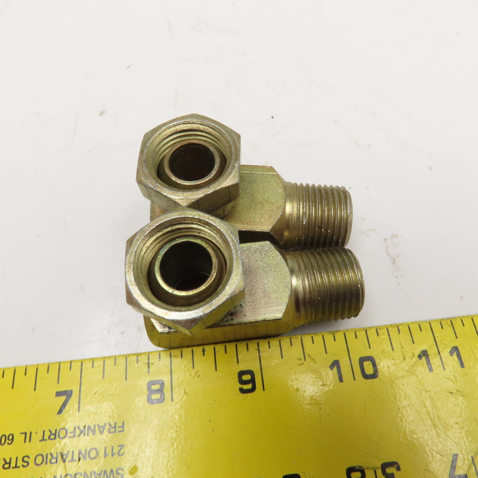 1/2"-14 (-8) NPSM Female Swivel x 1/2-14 NPSM Male Elbow Adaptor Lot Of 2