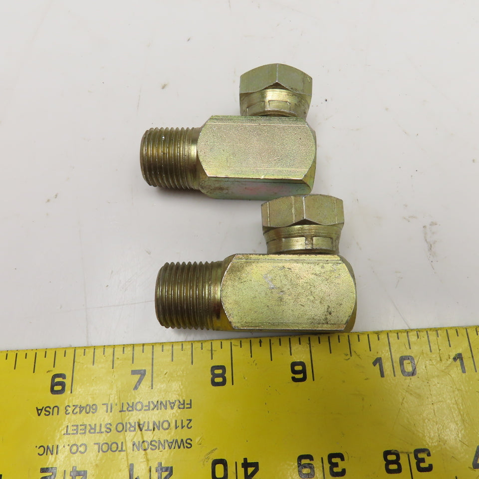 1/2"-14 (-8) NPSM Female Swivel x 1/2-14 NPSM Male Elbow Adaptor Lot Of 2