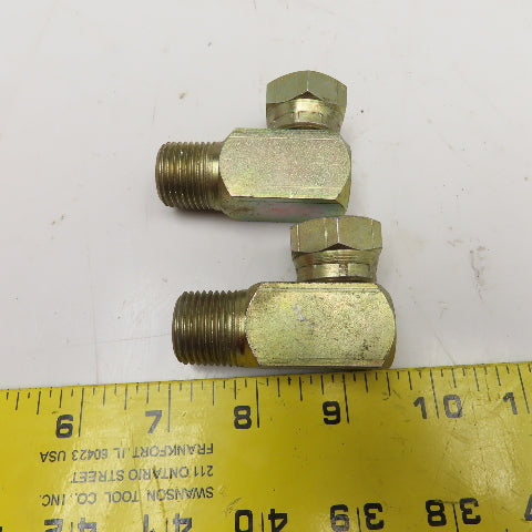 1/2"-14 (-8) NPSM Female Swivel x 1/2-14 NPSM Male Elbow Adaptor Lot Of 2