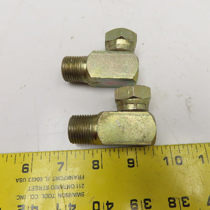 1/2"-14 (-8) NPSM Female Swivel x 1/2-14 NPSM Male Elbow Adaptor Lot Of 2