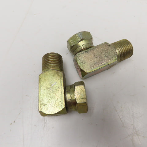 1/2"-14 (-8) NPSM Female Swivel x 1/2-14 NPSM Male Elbow Adaptor Lot Of 2