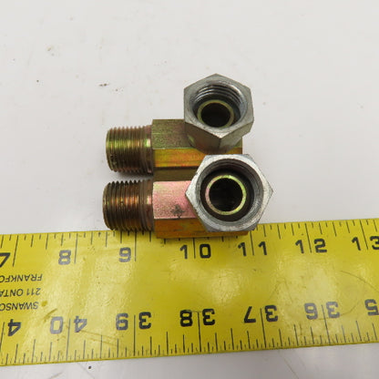 1/2"-14 (-8) NPSM Female Swivel x 1/2"-14 NPSM Male Elbow Adaptor Lot Of 2