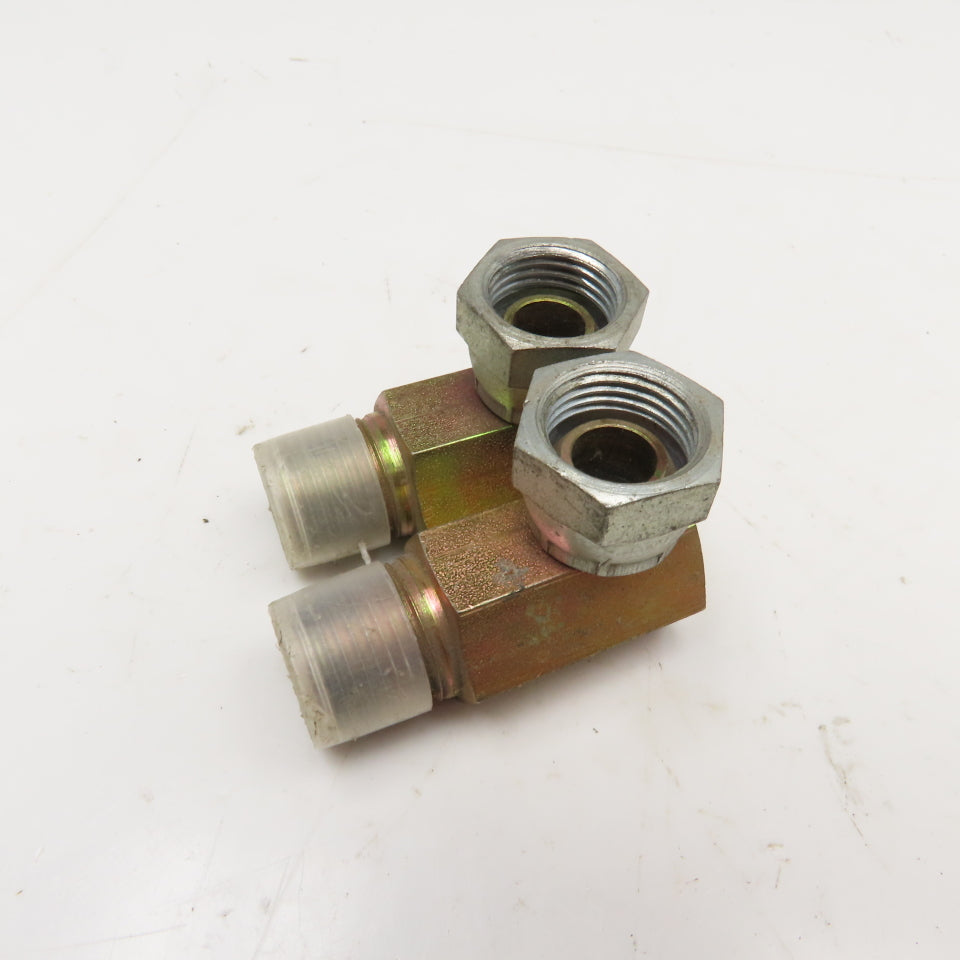 1/2"-14 (-8) NPSM Female Swivel x 1/2"-14 NPSM Male Elbow Adaptor Lot Of 2