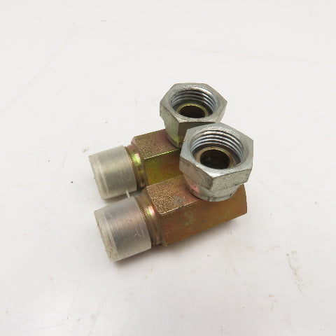 1/2"-14 (-8) NPSM Female Swivel x 1/2"-14 NPSM Male Elbow Adaptor Lot Of 2
