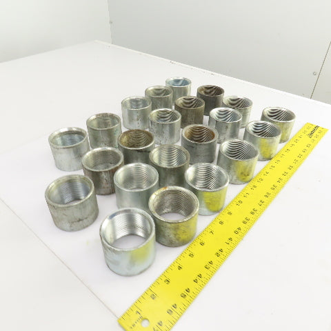 Galvanized Steel 2" NPT Pipe Full Coupling Lot Of 22