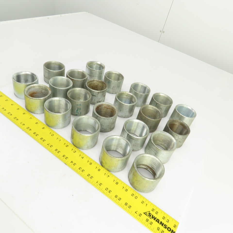 Galvanized Steel 2" NPT Pipe Full Coupling Lot Of 22