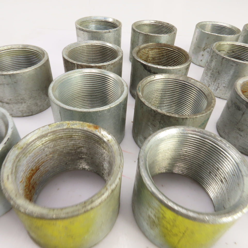 Galvanized Steel 2" NPT Pipe Full Coupling Lot Of 22