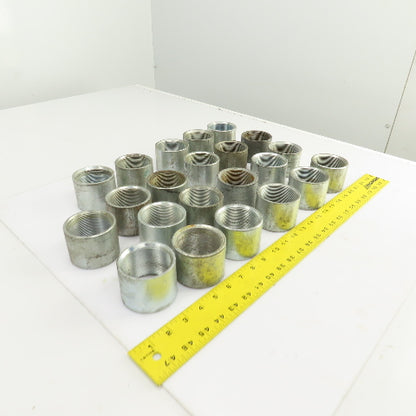 Galvanized Steel 2" NPT Pipe Full Coupling Lot Of 22
