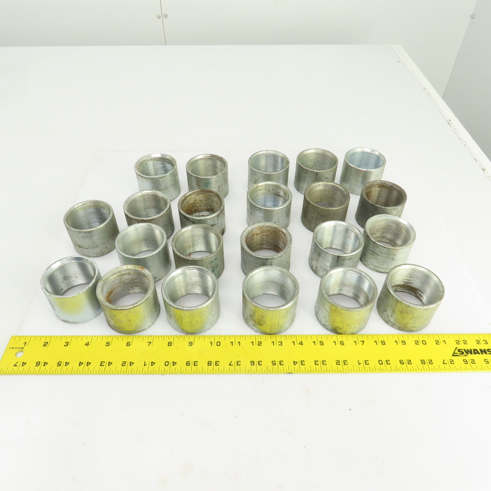 Galvanized Steel 2" NPT Pipe Full Coupling Lot Of 22