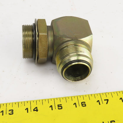 Airway 1-1/4" (-20) Male JIC Flare Sealed Seat x 1-1/4" ORB 90° Hydraulic Elbow