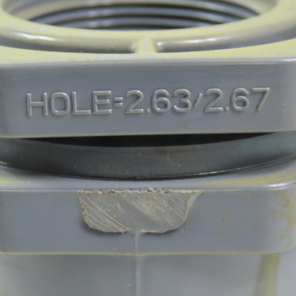 Hayward 1-1/2"-1-1/2" FPT Bulkhead tank Fitting Schedule 80 Gray PVC